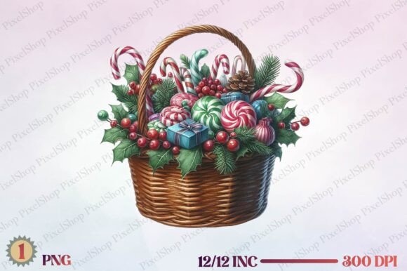 Christmas Candy Basket Illustrations Review