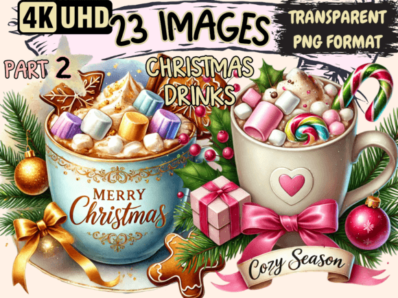 Christmas Drinks Clipart P2: A Designer’s Review for Holiday Illustrations