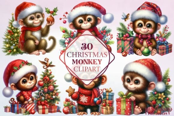 Christmas Funny Monkey Clipart: A Seller’s Guide to Selling Illustrations
