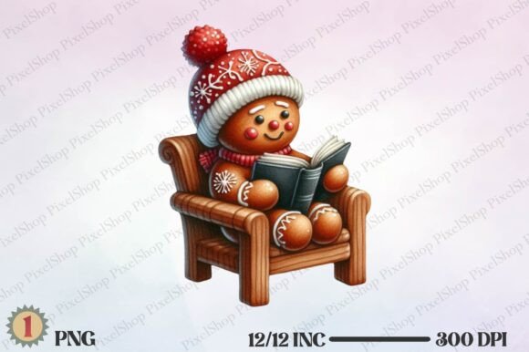 Christmas Gingerbread Reading Book Illustrations