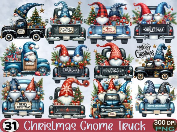 Christmas Gnome and Truck Clipart Bundle: A Seller’s Review of This Festive Illustrations Asset