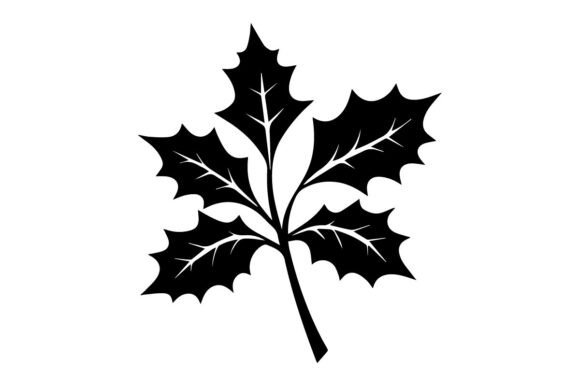 Christmas Holly Glow Vector Silhouette: Illustrations for Branding