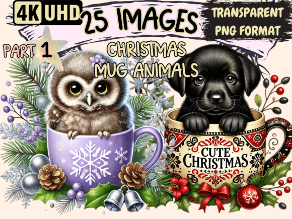 Christmas Mug Animals Clipart P1: A Designer’s Review of Seasonal Illustrations