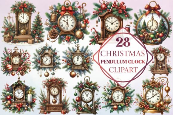 Christmas Pendulum Clock Clipart: A Designer’s Review