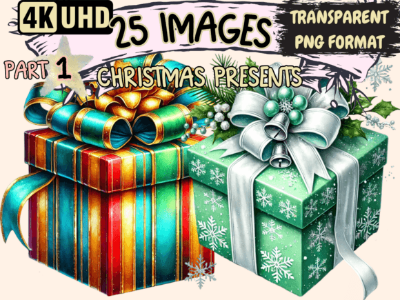 Christmas Presents Clipart P1 Review for Brand Designers