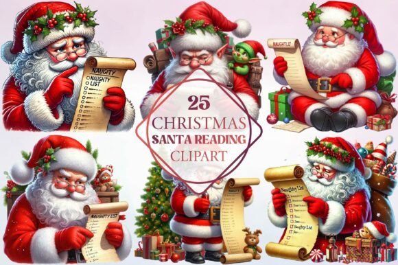 Christmas Santa Reading Clipart Review for Handmade Sellers