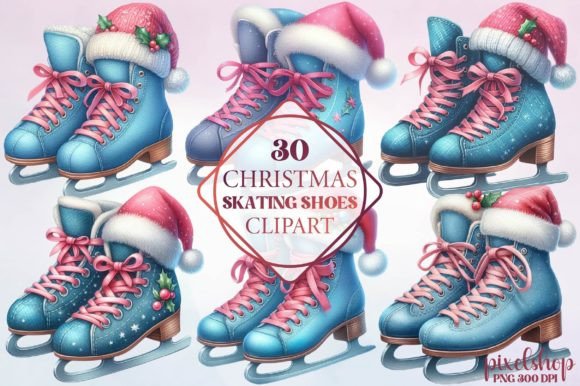 Christmas Skating Shoes Clipart Review