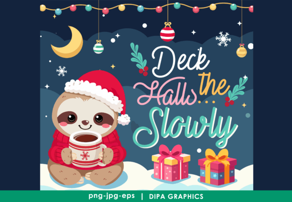 Christmas Sloth Design Review for Illustrations
