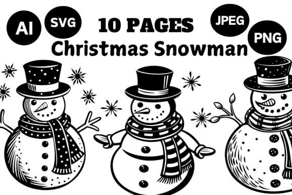 Christmas Snowman SVG Bundle for Festive Illustrations