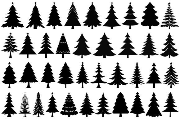 Christmas Tree Silhouette Vector for Modern Illustrations