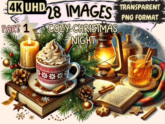 Cozy Christmas Night Clipart P1 Review for Crafters