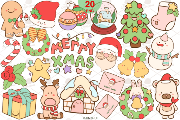 Cute Christmas Clip Art, X-mas Png: A Designer’s Review for Illustrations