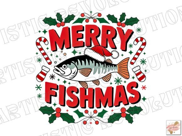 Funny Merry Christmas Png Fishing Png Illustrations