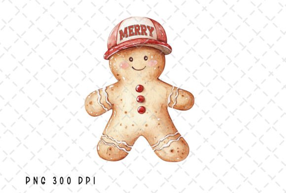 Gingerbread Merry Christmas Baseball Cap Illustrations Review