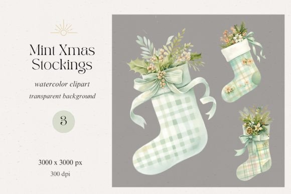 Mint Christmas Stockings Vintage Clipart Review