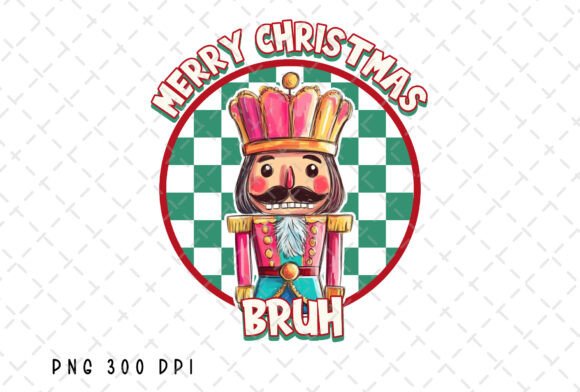 Nutcracker Merry Christmas Checkered PNG for Illustrations