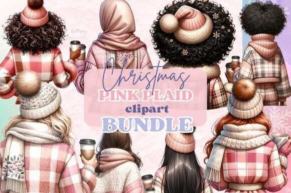 Pink Plaid Winter Christmas Women Bundle Illustrations Review