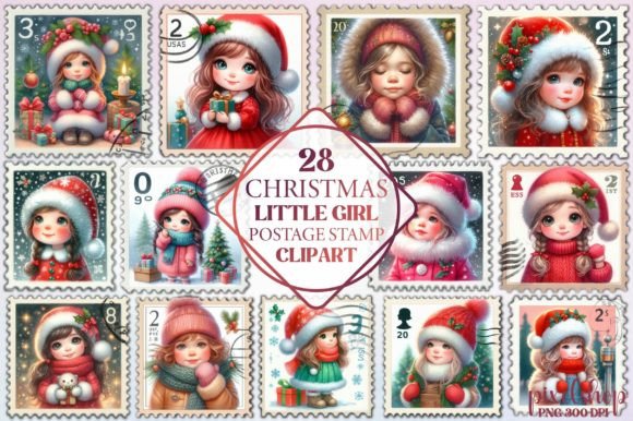Review: Christmas Little Girl Postage Stamp Embroidery Design