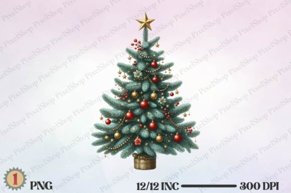 Watercolor Christmas Cute Tree PNG Review for Illustrations