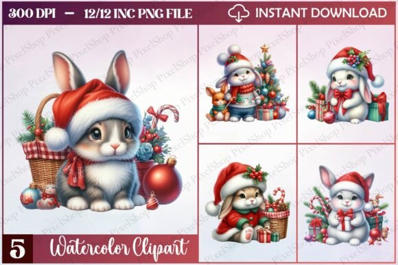 Watercolor Christmas Rabbit Clipart: A Designer’s Review for Branding and Illustrations