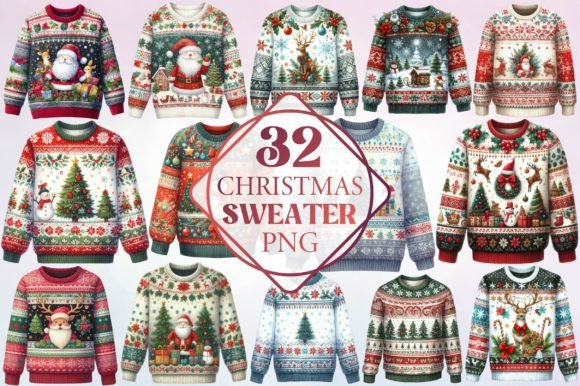 Watercolor Christmas Sweater Clipart Review